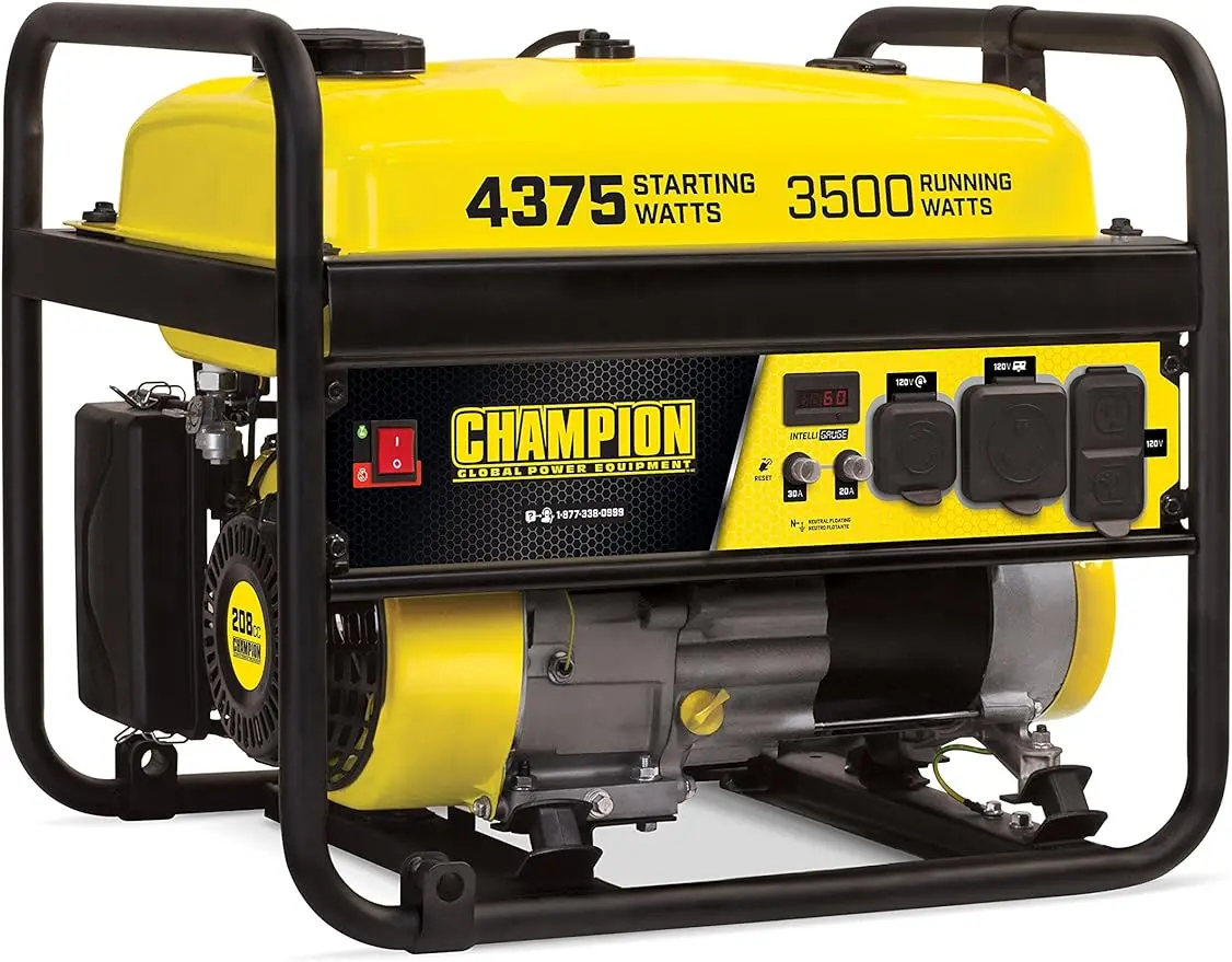 

Champion Power Equipment 100555 4375/3500-Watt RV Ready Portable Generator, Yellow/Black, CARB