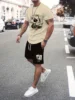 3D Cartoon Teddy Bear Print Men's T-shirt Shorts Set, Summer Casual Everyday Men's Short-sleeved Outdoor Street Men's Shorts 4