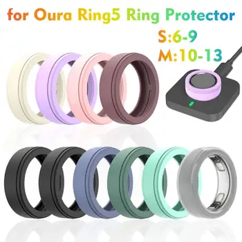 Cover Protettiva per Anello Oura Ring 5, Custodia in Silicone Effetto Pelle Anti-Caduta e Anti-Polvere per Anello Smart Oura Ring 5