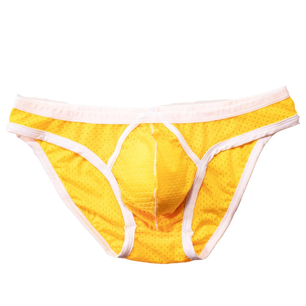 Men Briefs Sexy Low-Rise U Convex Pouch Panties Breathable Knickers Mesh Bikini Underwear Underpants Brief Tanga Slip