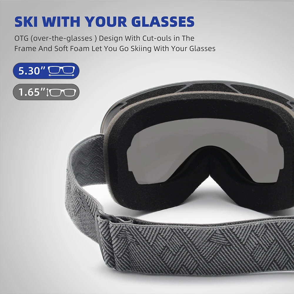 KINGSEVEN Men Skiing Glasses Anti-Fog Outdoor Sports Goggles UV400 Protection Ski Mask Women Big Frame Snow Snowboard Eyewear 6