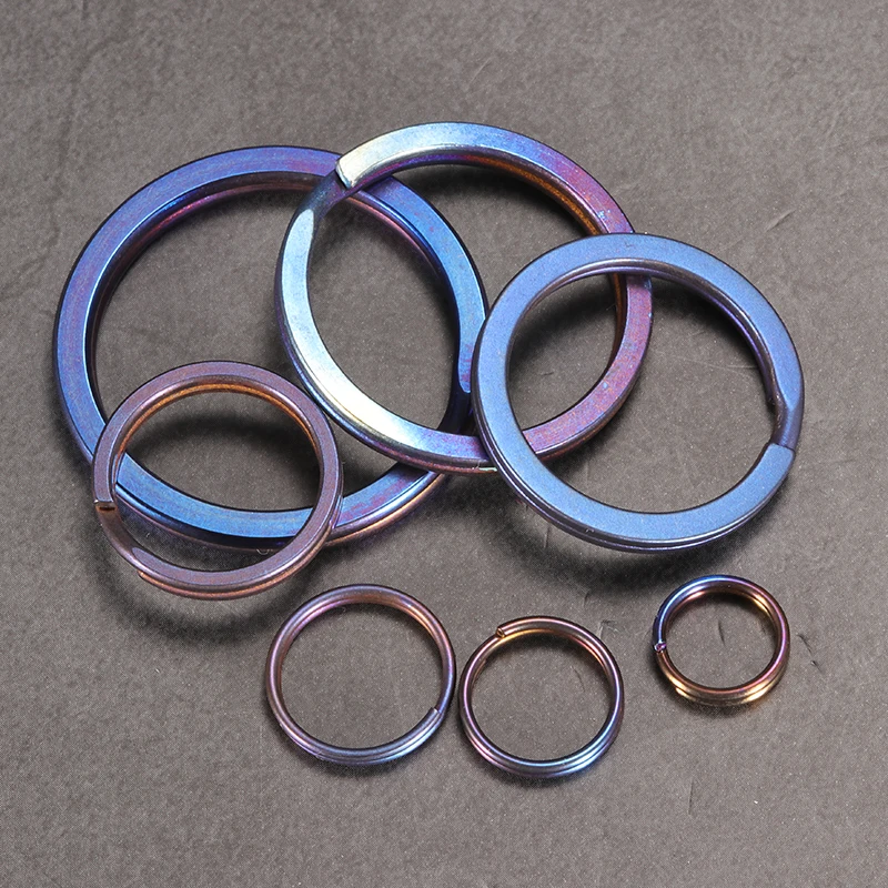 Titanium Alloy Rainbow EDC Ultra Light Key Hanging Key Ring DIY Accessories Chain Clip Keychain Multi Tools