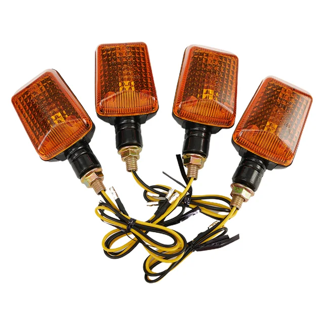 4pcs Motorcycle Halogen Turn Signals Black Tinted Left Right Front Rear Scooter ATV Quad Moped 12V Universal Signal Lamps - Image 3