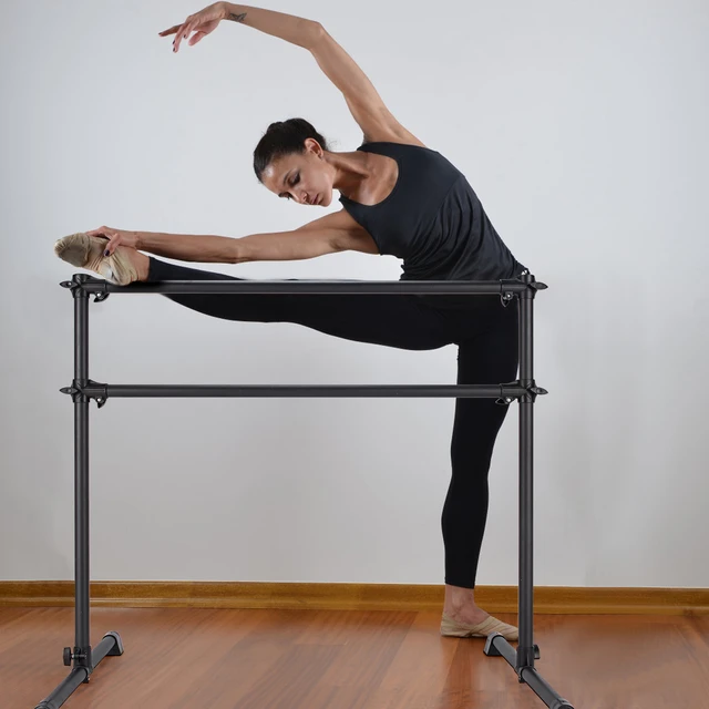 120 cm Ballet Barre, Adjustable Freestanding Double Stretching Dance Bar,  Portable Fitness Ballet Bar