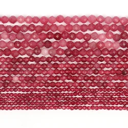 Natural Faceted Blue Sapphire Spacer Beads for Jewelry Making - 15'' Strand (Red Ruby)