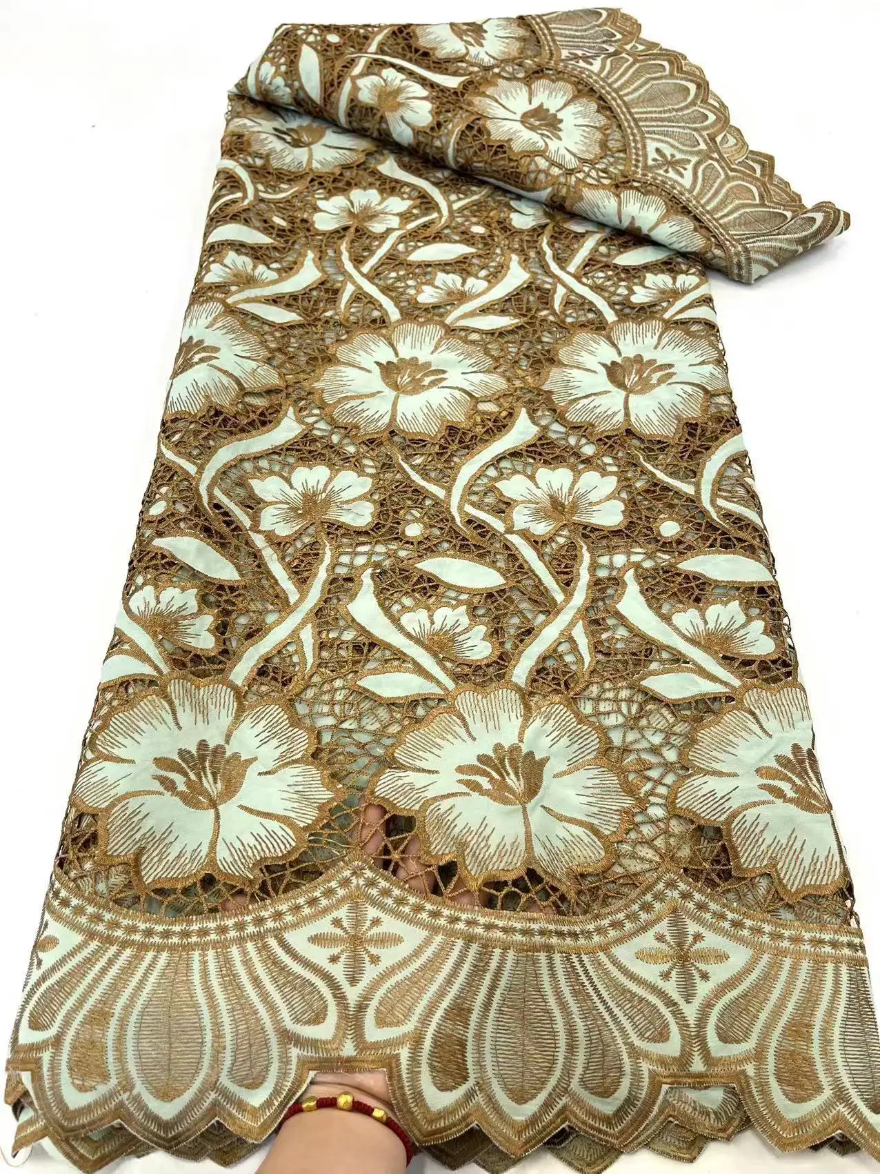 

French Chiffon Lace Fabric 2024 High Quality Lace 5 Yards Embroidered Net African Lace Aso Ebi Nigerian Wedding Lace Fabrics