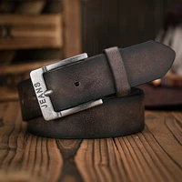 Une ceinture rétro décontractée pour hommes et femmes, style occidental! Ceinture en cuir PU avec boucle en métal, adaptée à un travail quotidien 2
