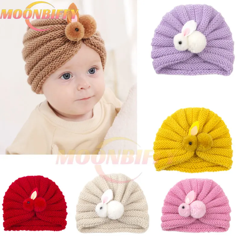 

Cartoon Rabiit Baby Knitted Hat Infant Newborn Baby Boy Girl Beanie Cap Autumn Winter Warm Toddler Kids Bonnet Hat 0-3Y