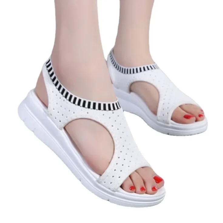 2025Women Sandals Breathable Comfort Shopping Ladies Walking Shoes Wedge Heels Summer Platform Sandal Shoes Mujer Plus size