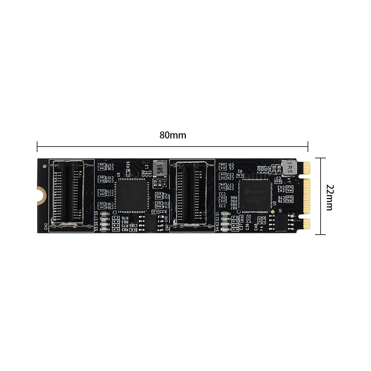 Iocrest-placa Controladora com Mini Interface Sas M.2 Pcie3.0 a Portas Sata 6g b m Key Ngff Cada Porta 6gbps - Imagem 3