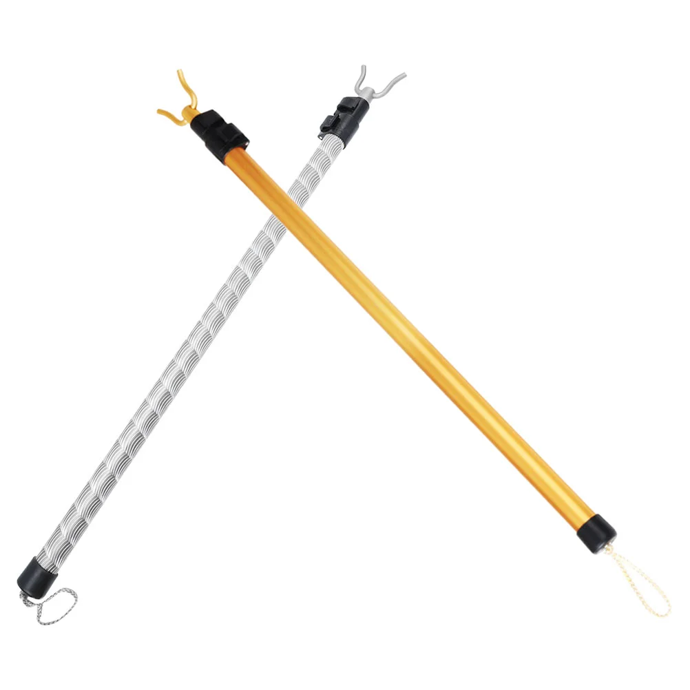 

2 Pcs Clothes Rail Metal Clothesline Sticks Adjustable Closet Pole Aluminum Alloy