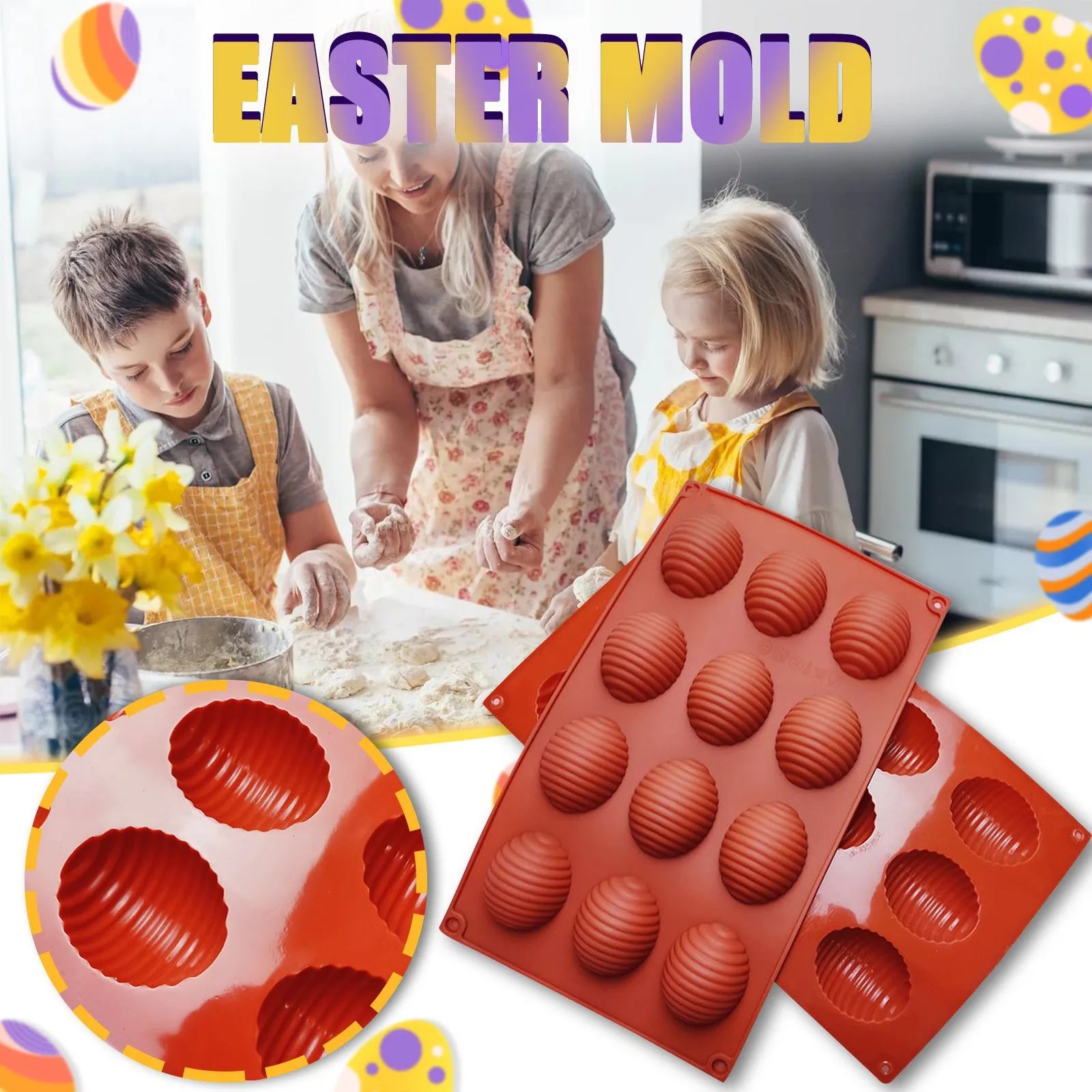 

Easter Silicone Easter Day Series Chocolate Baking Epoxy easter decorations wielkanoc 2024 easter decorations אקססוריז לעיצוב