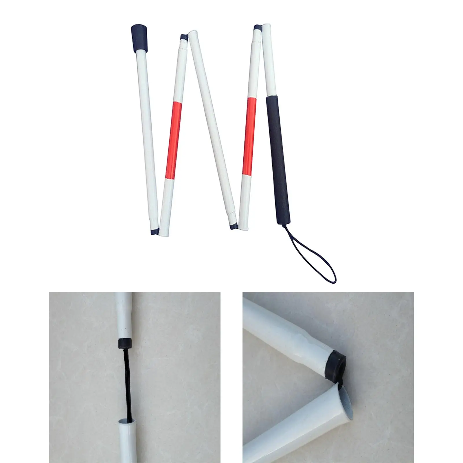 Folding Cane Reflective Aluminum Guide Crutch for Visually Impaired