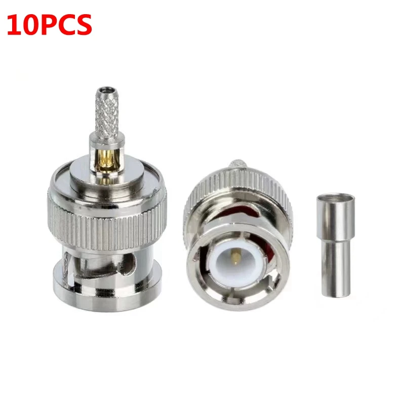Conector de Ângulo Direito Plugue Macho Bnc Crimp Crimp para Rg316 Lmr100 Rg58 Rg142 Rg400 Lmr195 Rg223 Cabo Entrega Rápida Cobre q9