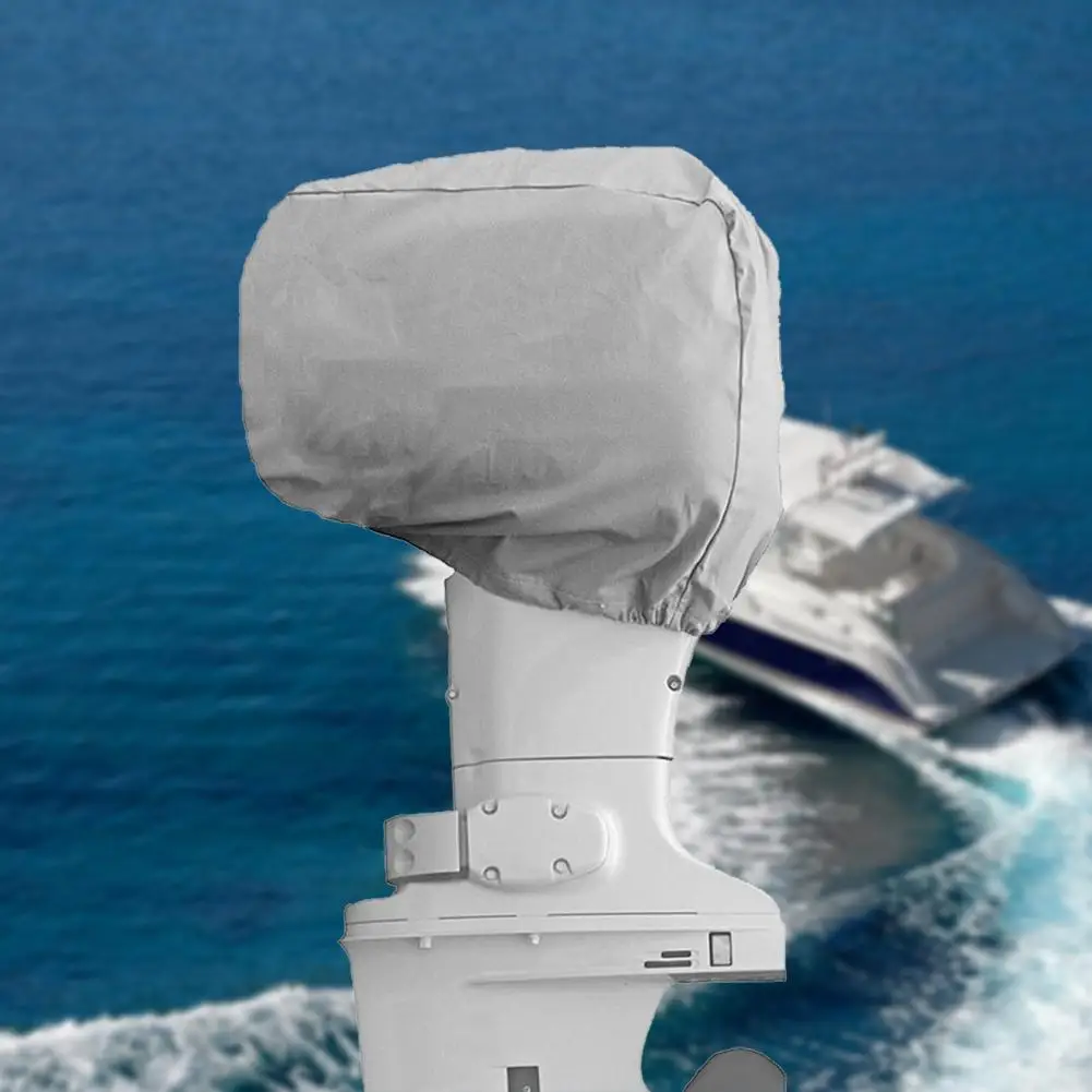 Outboard Motor Cover Portable Heavy Duty Outboard Motor Cover 2 Colors Boat Hood Cover Sun UV Protection