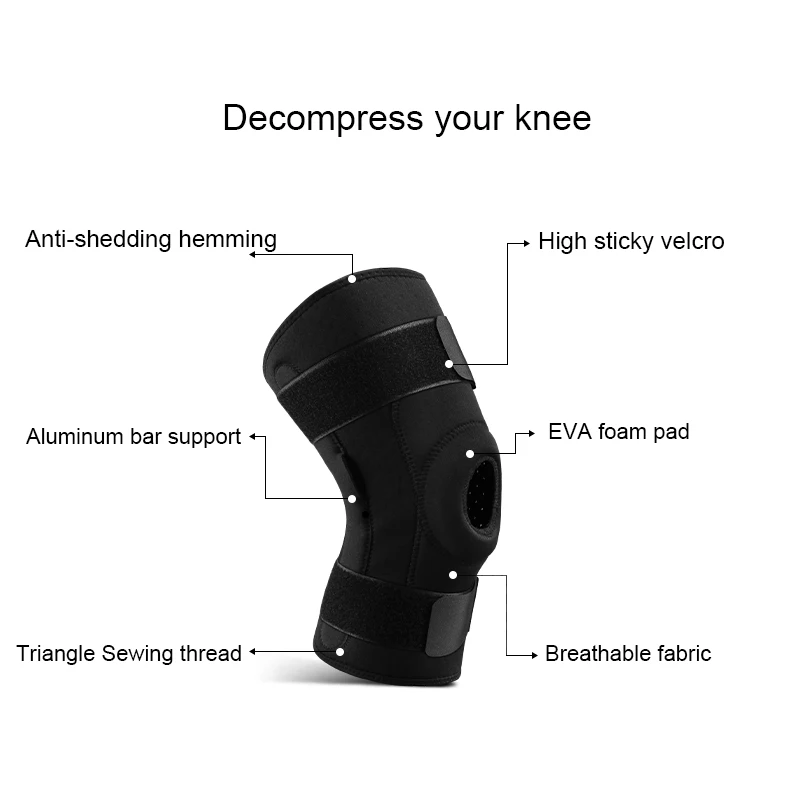1 PC Professional Knee Support Brace Sports Safety Stabilizer Flexible Hinge Spring Knee Pad Guard Breathable Protector Strap