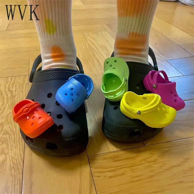 

1Pcs Cute Mini Shoes Charms PVC Shoe Decoration Adult Kids Sandals Shoe Charms Colorful Accessories Free shipping