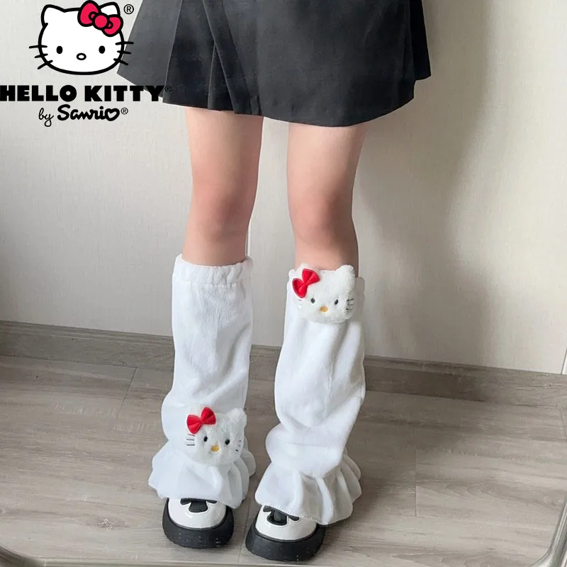 

Sanrio Hello Kitty Sweet Girl Cute Foot Cover Leg Warm Socks Y2K New Slim Long Winter Girl Heart Sock Cosplay Heap Heap Socks