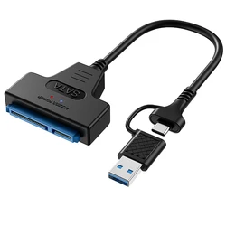 High - Speed USB to SATA Hard Drive Adapter with UASP Support - 0.2M (2 in 1 sata new)