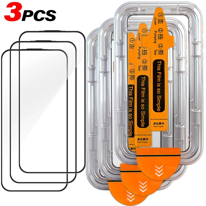3-Pack HD Tempered Glass Auto Installation Screen Protector