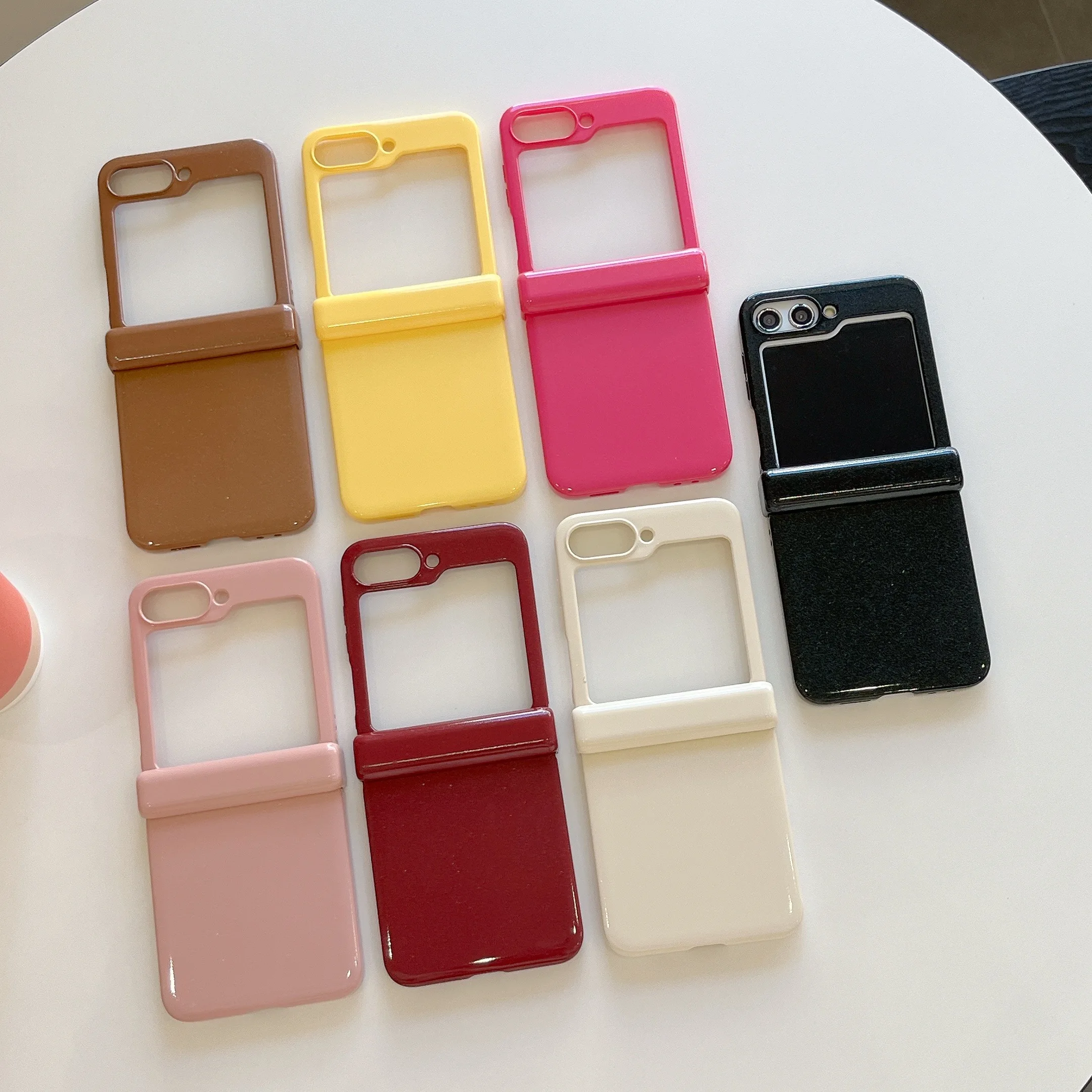 Bling Glitter Glossy Colorful Shockproof Hinge Protection Case - Solid Color Cover