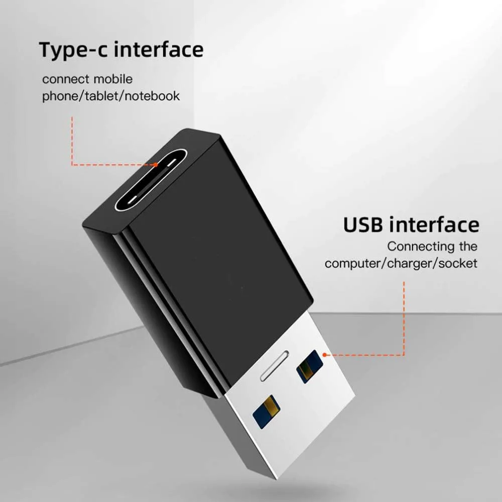 USB C to USB 3.0 Female Adapter Set (4-Pack)