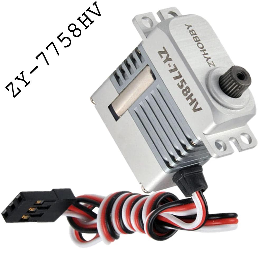 

ZY-7758HV Model Aircraft High-pressure Metal Steering Gear Servo 5kg With The Rocker Arm For RC Airplane