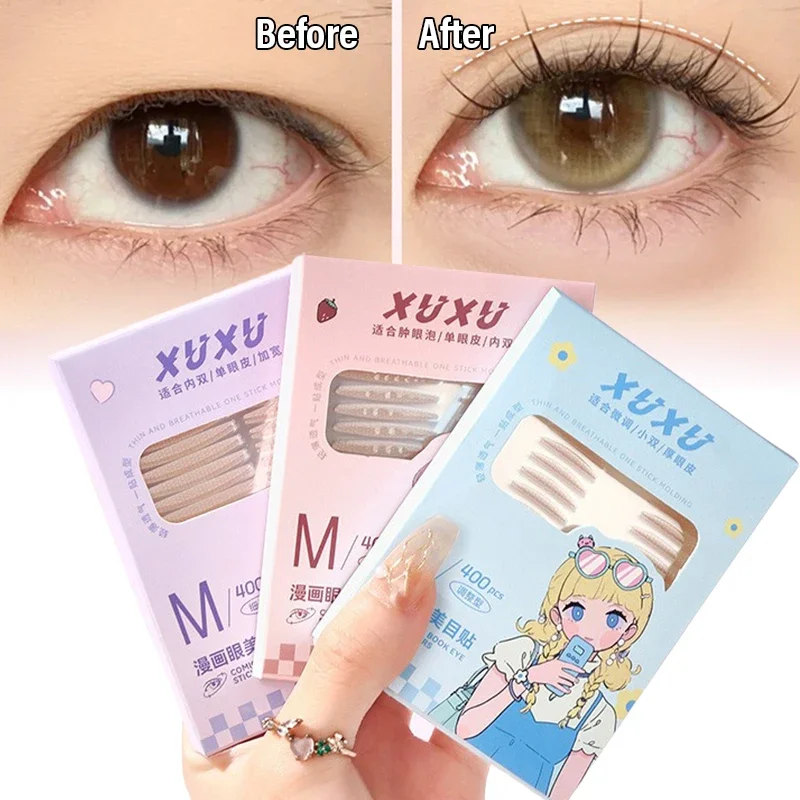 Eyelid Tape for Single Eyelid, Inner Double Eyelid Hidden Double Eyelid Paste Olive-shaped Self-adhesive Natural Eyelids Sticker