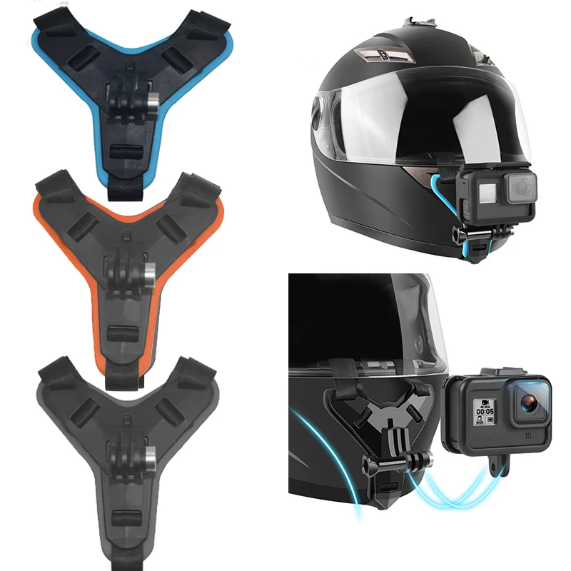 Support de menton pour casque de moto pour GoPro Hero11 10 9 8 7 6 5 4  3Xiaomi Yi, caméra de sport, support complet du visage, accessoire