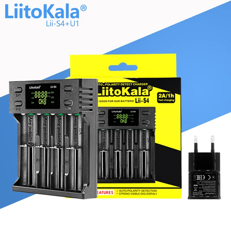 LiitoKala 3.7V 18650 18350 26650 14500 16340 NiMH lithium battery smart charger Battery Charger