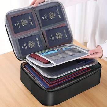 1pc Fireproof File Organizer with Combination Lock, 3-Layer Waterproof Document Storage Box-Lightweight Portable for Travel,Home