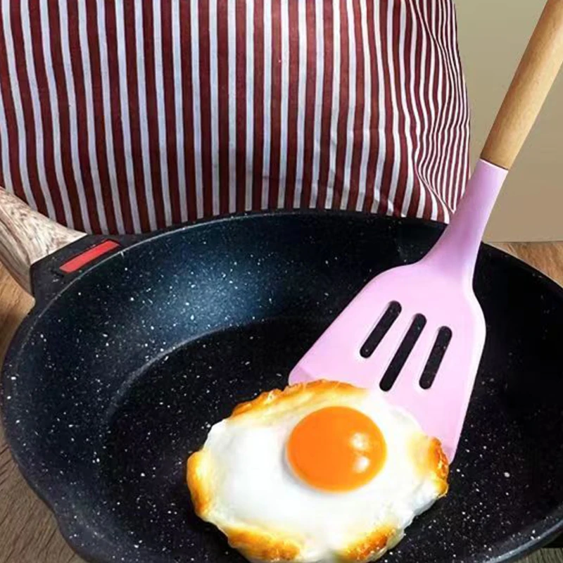 Silicone Turners Gadgets Spatula Egg Fish Frying Pan Scoop Fried Shovel Slotted Turners kitchen utensils
