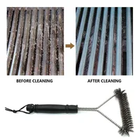 Brosse de nettoyage pour Barbecue, outil de nettoyage antiadhésif en acier inoxydable, accessoires pour Barbecue, brosse pour Barbecue en fil d'acier inoxydable 4