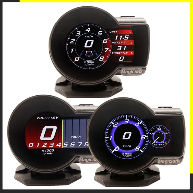 Vjoycar V60 – Affichage Tête Haute Automatique, Obd2 + Gps, Hud, Jauge,  Odomètre Numérique, Alarme De Sécurité, Température De L'eau Et De L'huile  Tr/min - Affichage Tête Haute - AliExpress