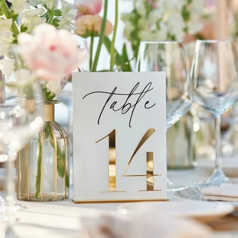 3D Frosted Table Numbers,Gold Wedding Table Numbers with Stands,Wedding Numbers,Wedding Decor