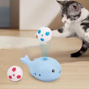 Cat Toys With Balls Whale Soccer Balls Toys For Indoor Cats Electric Moving Ball Cat Toy Keep Cats Entertained Soccer Ball Cat 2