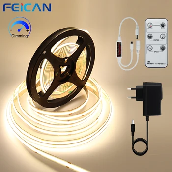 COB LED 스트립 라이트 480 선형 조도 조절 LED, 고휘도, 유연한 웜, 내추럴, 쿨 화이트, 24V, 8mm, RA90 침실