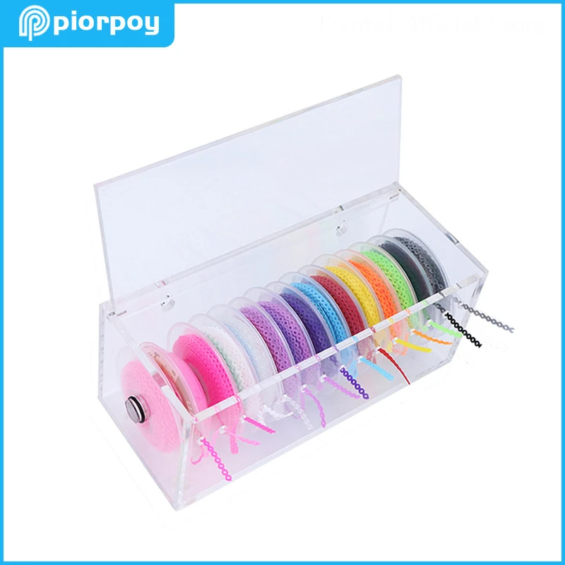 Acrylic Dental Placing Box Dispenser Orthodontic Ligatures Dental Elastic Power Chain Placement