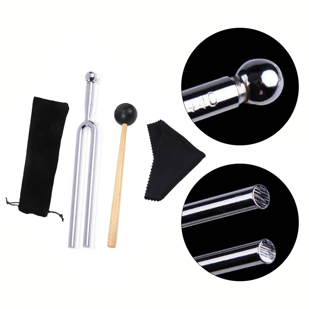 New Practical Violin Tuning Fork A440Hz Black/Silver For Healing Kit Multifunctional Sensory Set W/Cleaning Cloth