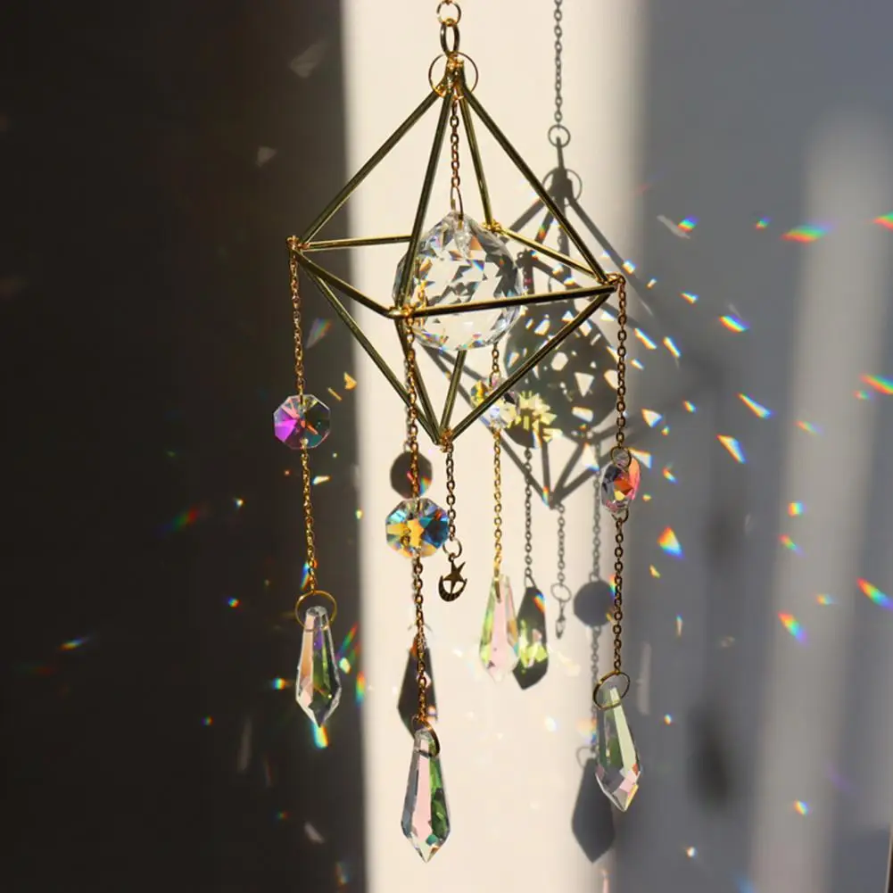 Suncatcher Pendant Decorative Glass Faux Crystal Rainbow Prism Pendant Home Decoration