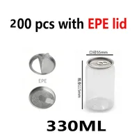 100 pots en plastique PET de qualité alimentaire avec couvercle facile à ouvrir SOT/EPE/FA – Contenant transparent cylindrique de 150 ml et en forme d'ampoule de 210 ml 3