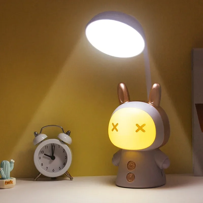 

Cute LED Desk Lamp Usb Rechargeable Dimmable Study Table Lamp for Reading Work Kids Birthday Gift Portable Bedside Night Light