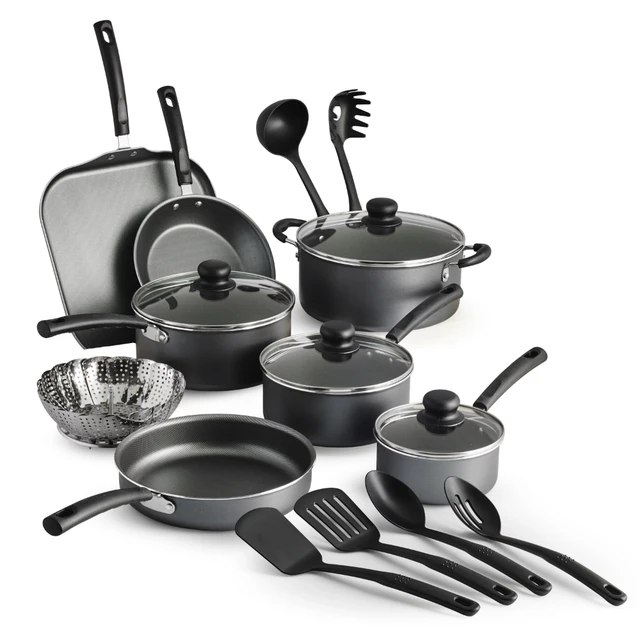 18 Pieces Stainless Steel Cookware Set Pots Sauce Pans Frying Pan