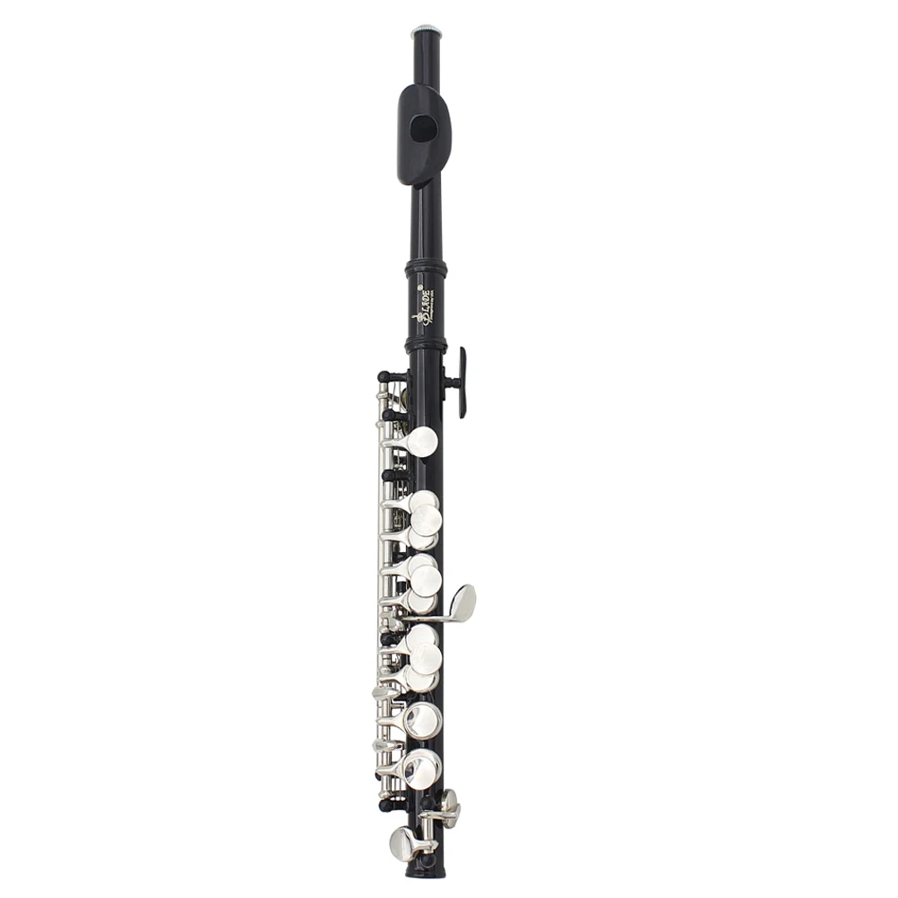 

16 Holes Black Paint Silver Keys Piccolo Half-size Flute Piccolo Cupronickel Silver Plated C Key Tone with Cleaning Cloth Box