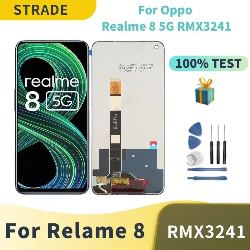 

Original Display Replace 6.5" For Realme 8 5G LCD Touch Screen Replacement Digitizer Assembly RMX3241 LCD IPS Panel Repair Parts