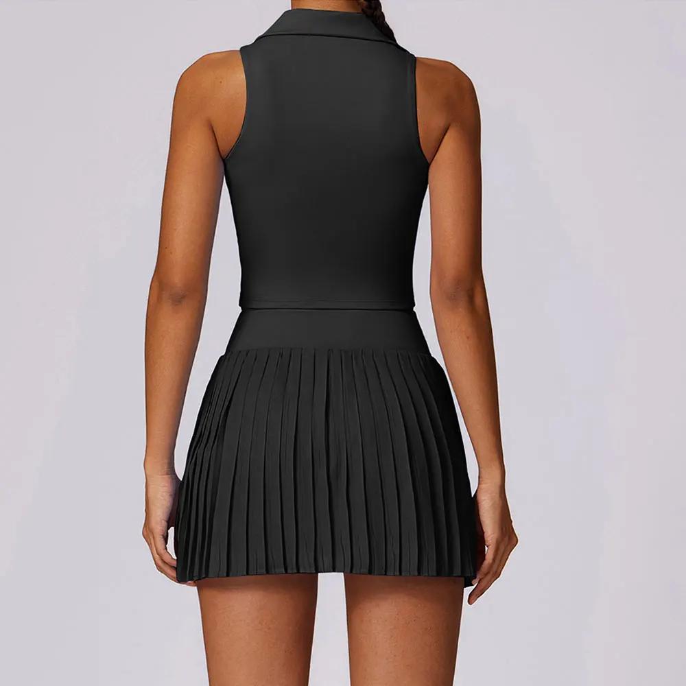 2 Pieces Sports Set for Women Yoga Suit Sportswear Fitness Top Sports Short Skirt Gym Push Up Workout Leggings Running Gym Wear