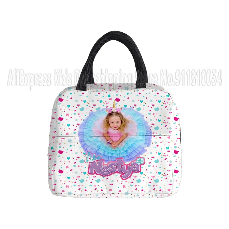 Like Nastya Portable Lunch Box Insulated Thermal Bag Picnic Food Cooler Pouch Large Capacity Bento Storage Bags for Children 6
