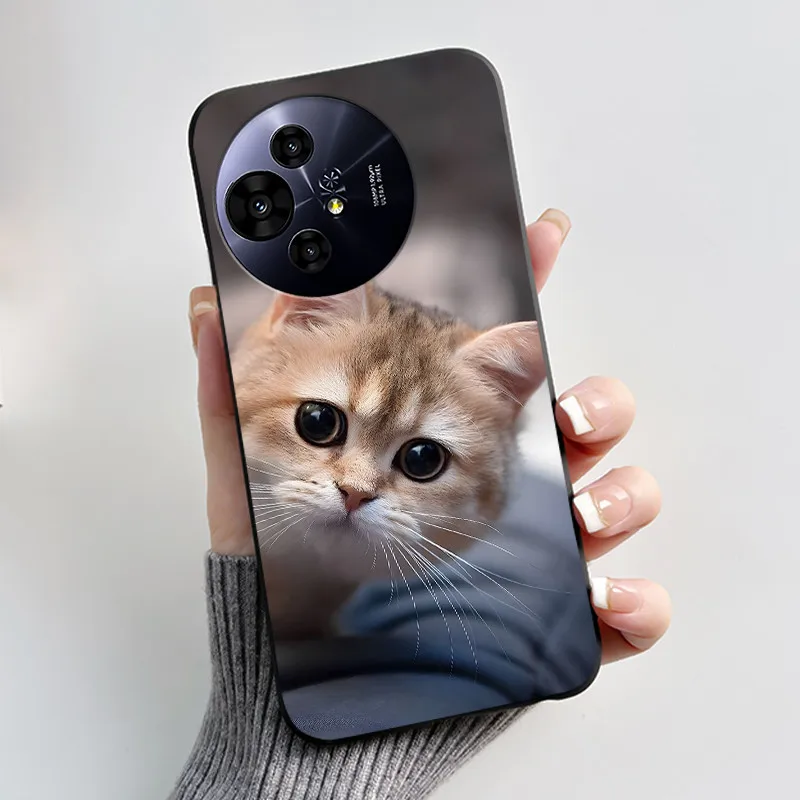 Aesthetic Cute Cat Astronaut Soft Silicone Black Protective Phone Case Cover
