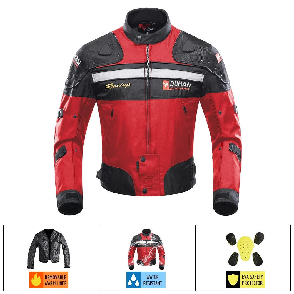 

DUHAN Motorcycle Jacket Men Jaqueta Motociclista Motorbike Riding Jacket Autumn Winter Moto Motocross Clothing Warm inner liner