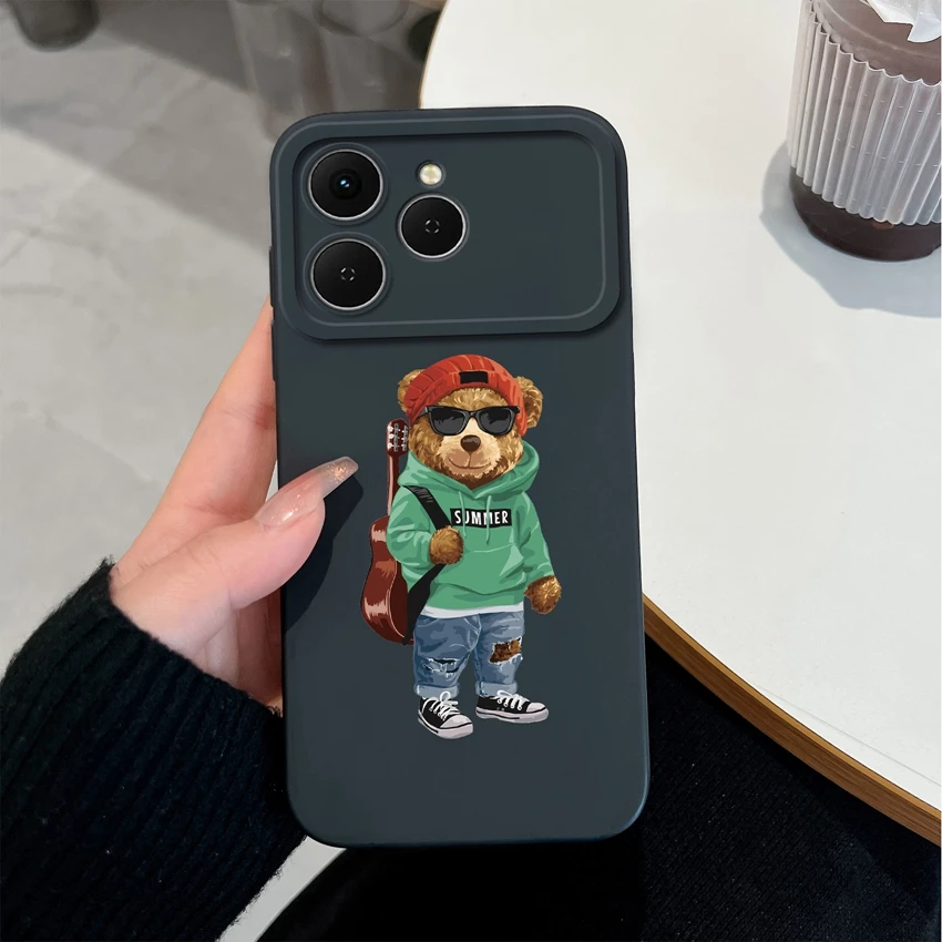 Lovely Panda Liquid Silicone Anti-Slip Phone Case with Camera Protection